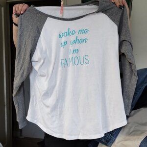 Long sleeve White and Gray Shirt with funny saying--3x--500